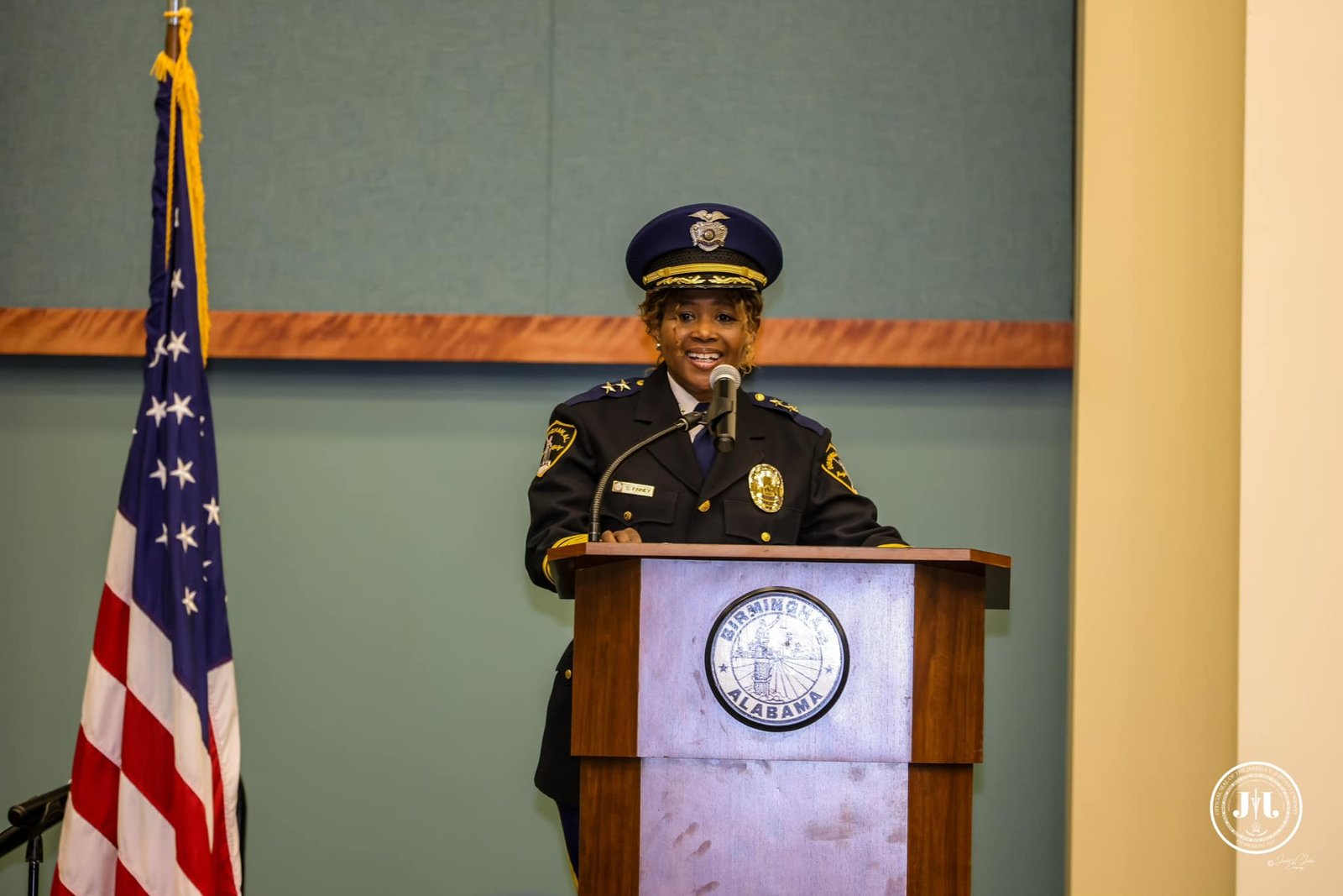 Shelia Finney speaking on stage